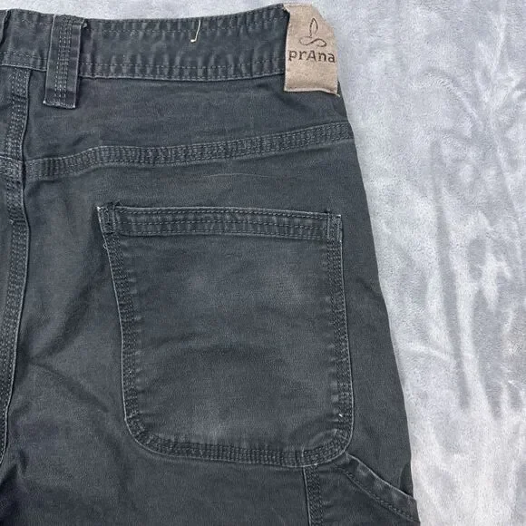 prAna Bronson Shorts Mens Size 32 Charcoal Gray Stretch Outdoor Hiking Gorpcore - Picture 4 of 11